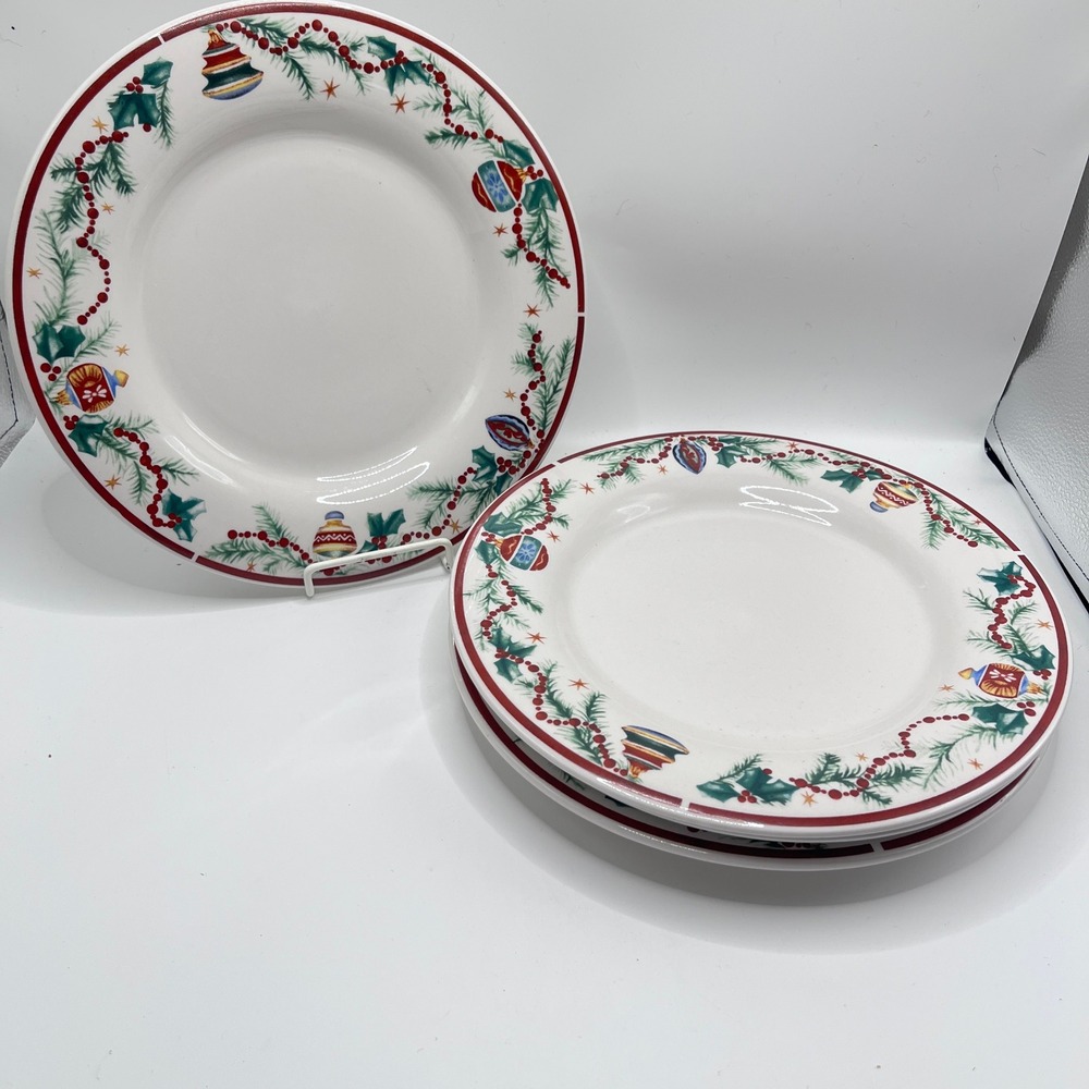 Farberware Holiday Treats Christmas Dinner Plates Set of 4 Ornaments 10.5 inch
